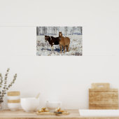 Paarden verven in sneeuw poster (Keuken)