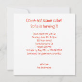 Paarden vieren verjaardag w/taart en petten kaart (Achterkant)