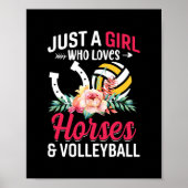 Paarden Volleyball Gewoon een meisje dat van houdt Poster (Voorkant)