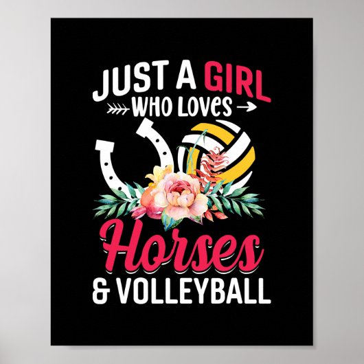 Paarden Volleyball Gewoon een meisje dat van houdt Poster (Voorkant)