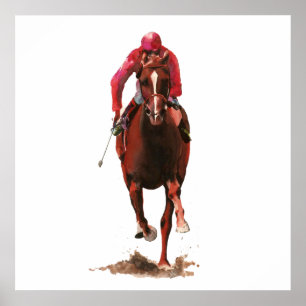 Paarden voor muren poster