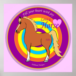 Paarden vullen uw hart met vrolijk Poster