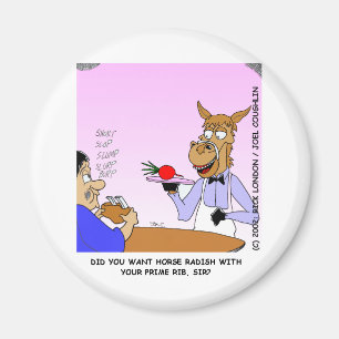 Paarden Waiters Funny Cartoon T - shirts & Gifts Magneet
