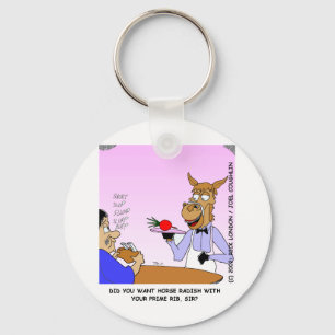 Paarden Waiters Funny Cartoon T - shirts & Gifts Sleutelhanger