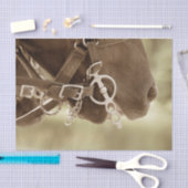 Paarden Western  Bruin Groene Rustische Ontvanger Tissuepapier (Craft)