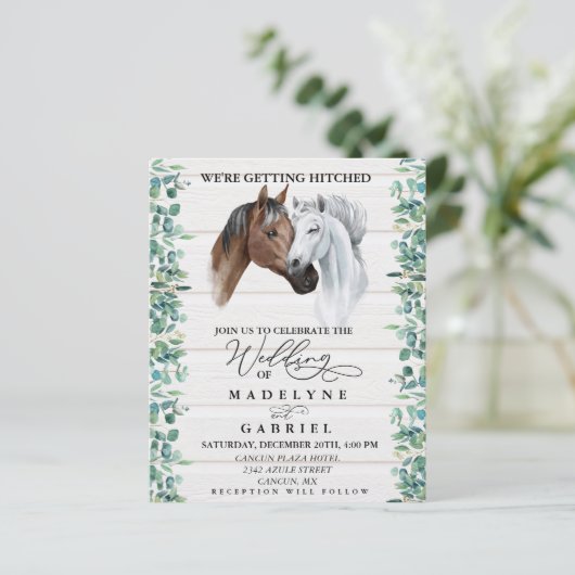 Paarden Western Weddenschap Greenery Wood Rustic (Staand voorkant)