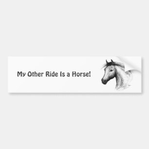 Paarden: wit bumpersticker