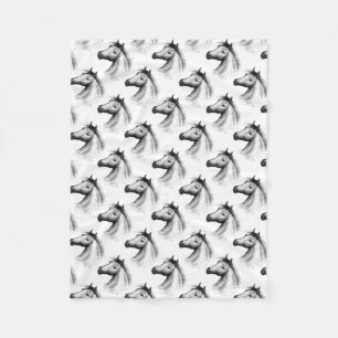 Paarden: wit fleece deken