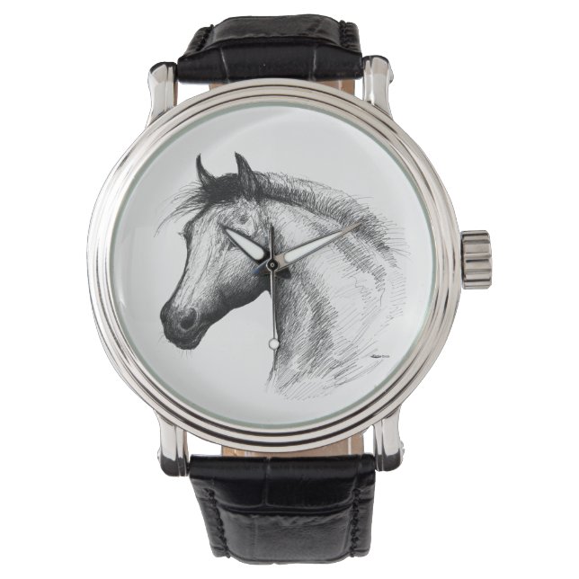 Paarden: wit horloge (Voorkant)