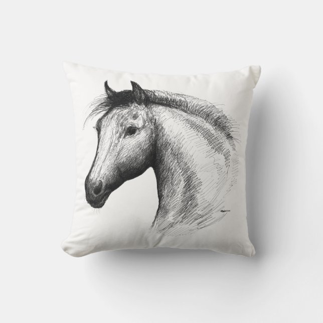 Paarden: wit kussen (Voorkant)
