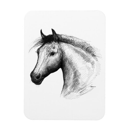 Paarden: wit magneet (Verticaal)