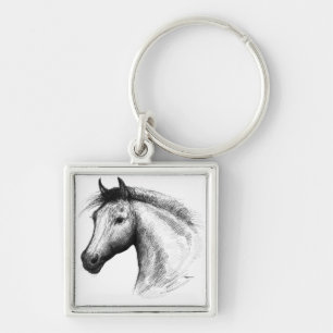 Paarden: wit sleutelhanger