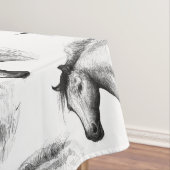 Paarden: wit tafelkleed (Voorbeeld)