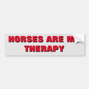 Paarden zijn mijn therapie - paardenaanhangwagen bumpersticker