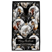 Paarden zwart en goud Kerstcitaat Klein Cadeauzakje (Voorkant)