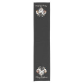 Paarden zwart en goud Kerstcitaat Korte Tafelloper (Voorkant)