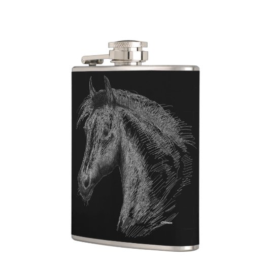 Paarden: zwart heupfles (Links)