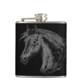 Paarden: zwart heupfles (Voorkant)