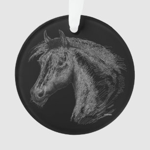 Paarden: zwart ornament