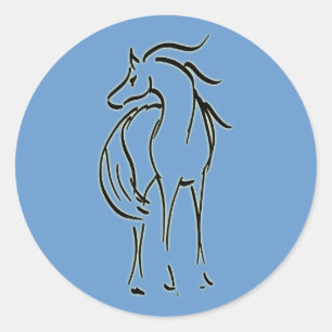 Paardenaanwijzer Ronde Sticker