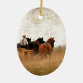 Paardenarbeid Keramisch Ornament (Voorkant)