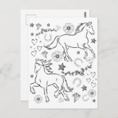 Paardenbalk Kleur me in Briefkaart (Voorkant / Achterkant)