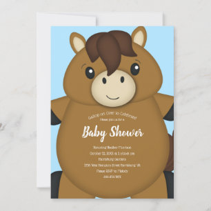 Paardenblauw Baby shower Kaart