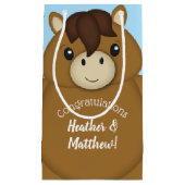 Paardenblauw Baby shower Klein Cadeauzakje (Voorkant)