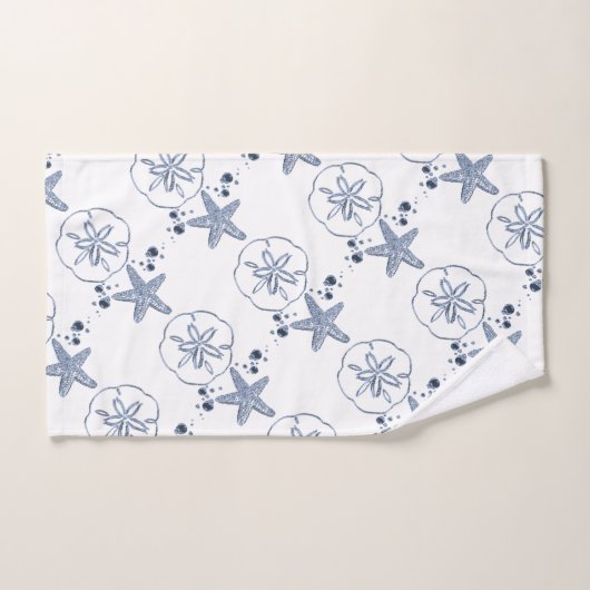 Paardenblauw blauw wit zee bad handdoek (Handdoek)