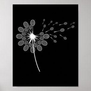 Paardenbloem Badminton Racket Shirt Badminton Spel Poster