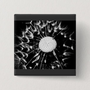 paardenbloem blacq vierkante button 5,1 cm