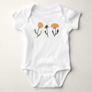 Paardenbloem bloeit Sinaasappel bloemmotief Romper