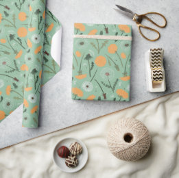Paardenbloem Bloemen Oranje Bloemmotief Cadeaupapier