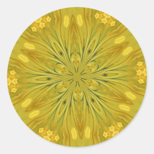 Paardenbloem caleidoscoop ronde sticker