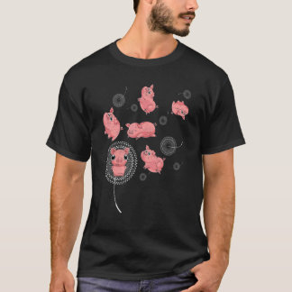 Paardenbloem Cute Varken Boerderij Dier Boer V T-shirt