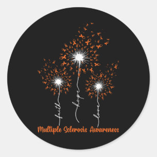 Paardenbloem Geloof Hoop Hou van MS Multiple Scler Ronde Sticker
