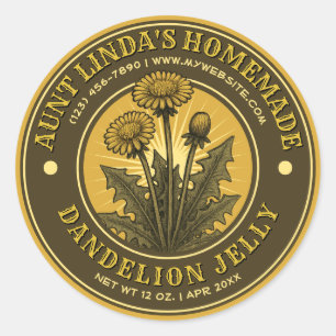 Paardenbloem Jelly  Label Sjabloon