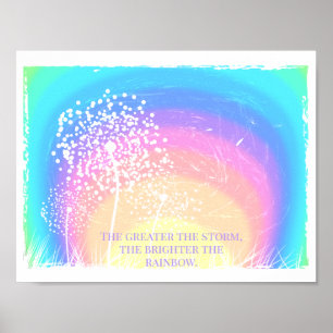 Paardenbloem Kleurrijke Gradient Rainbow Motivatie Poster