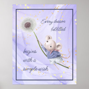 Paardenbloem Muis Elke Droom Eenvoudige Wens Poster