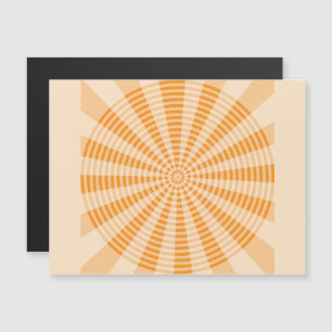 Paardenbloem, Oranje Spiraal, Boho Abstracte Kunst Magnetische Uitnodiging