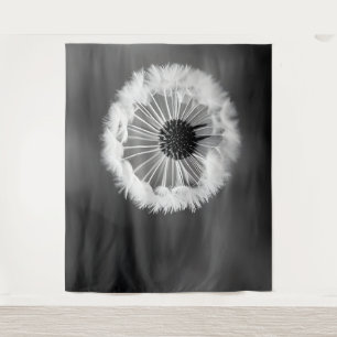 Paardenbloem pluis - zwart en wit stylization wandkleed