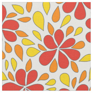 Paardenbloem Rood Oranje Geel Abstracte Bloem uit Stof