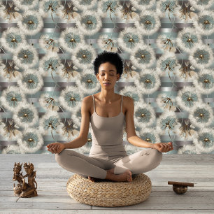 Paardenbloem Seed Heads op Blauwgroen Pastel Peel  Behang