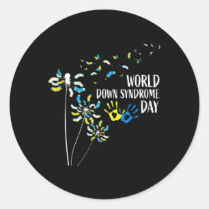 Paardenbloem Sokken World Down Syndrome Day Awaren Ronde Sticker