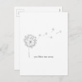 Paardenbloem Valentijnsdag geïllustreerde kaart (Voorkant / Achterkant)