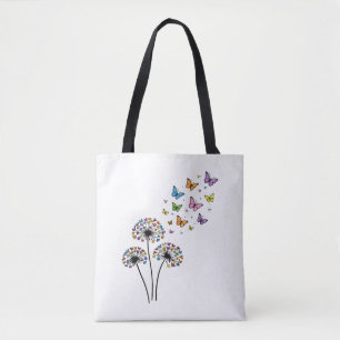 Paardenbloem vlinder stroom draagtas