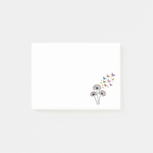 Paardenbloem vlinder stroom post-it® notes (Voorkant)