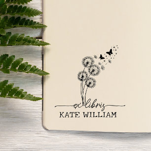 Paardenbloem & Vlinders Custom ex libris Zelfinktende Stempel