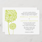 Paardenbloem wenst bruiloft kaart (Voorkant / Achterkant)