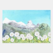 Paardenbloemen Berglandschap Inpakpapier Vel (Voorkant 3)